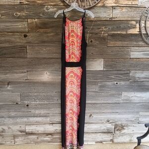 New York & Company Black and Multicolor Dress Size XL